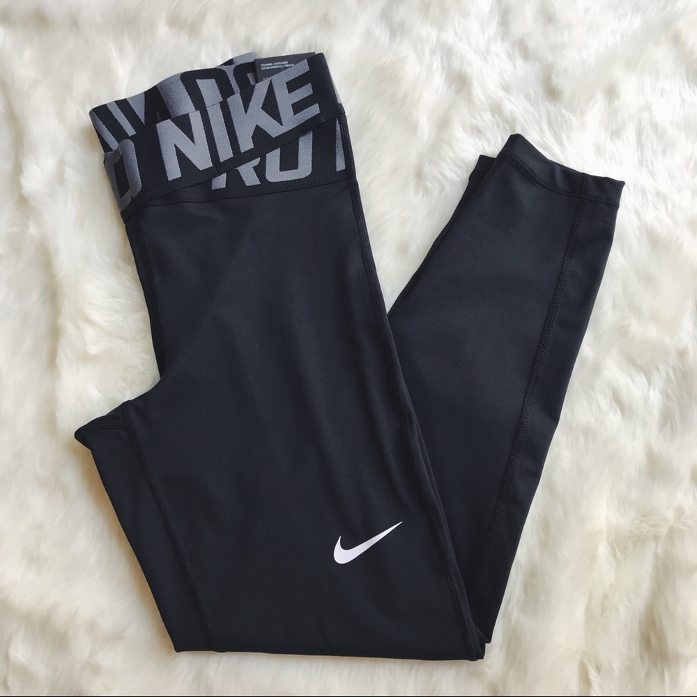 Nike Pro Black Crossover Band Leggings - Picture 6 of 7